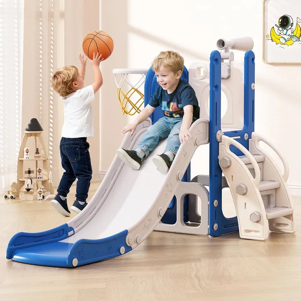 Babytronic 6-in-1 Toddler Slide for Kids 1-3, Baby Indoor Climber Playset