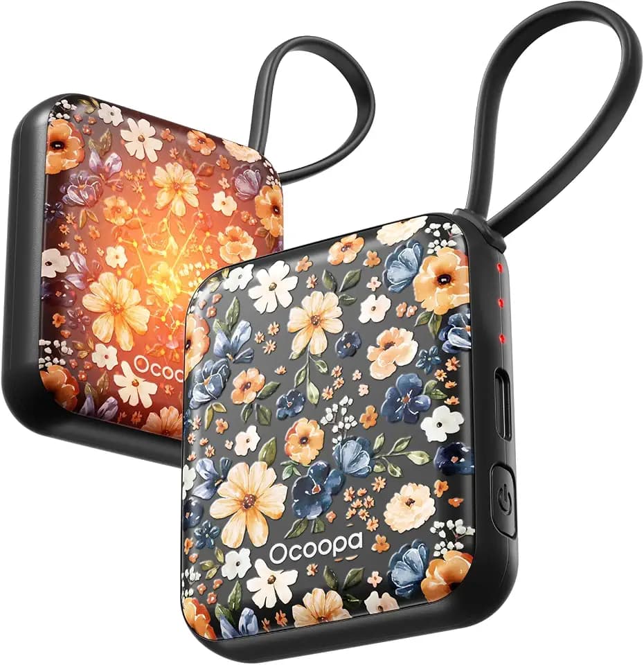 OCOOPA Handwärmer Elektrisch 2er Set, Wiederverwendbar 4000mAh USB Taschenwärmer, 3 Wärmestufen, Maximal 52°C, Nützliche Geschenk für Weihnachten, Ideal für Winter Ski, Reisen und Outdoor, UT5 Nano