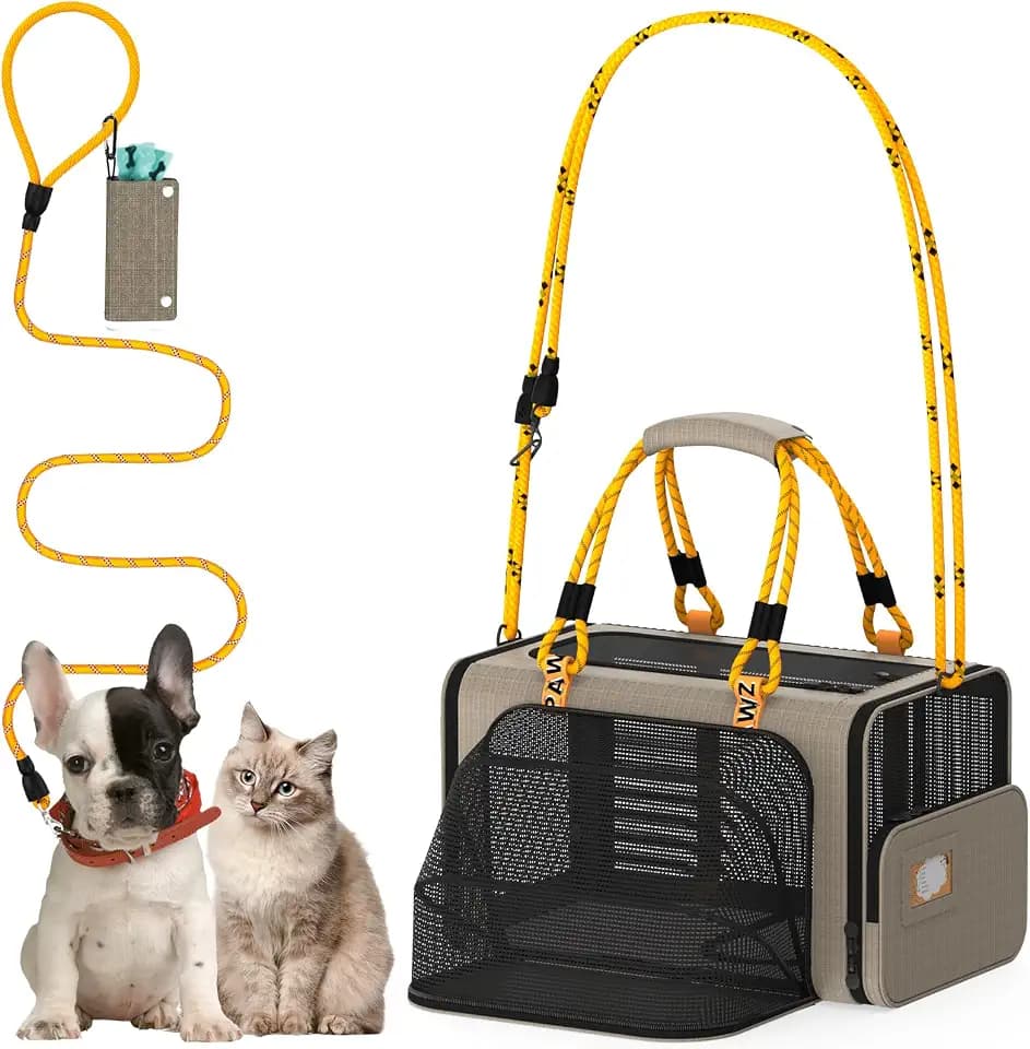 PAWZIDEA Expandable Pet Carrier for Small Cats & Dogs, TSA Airline Approved