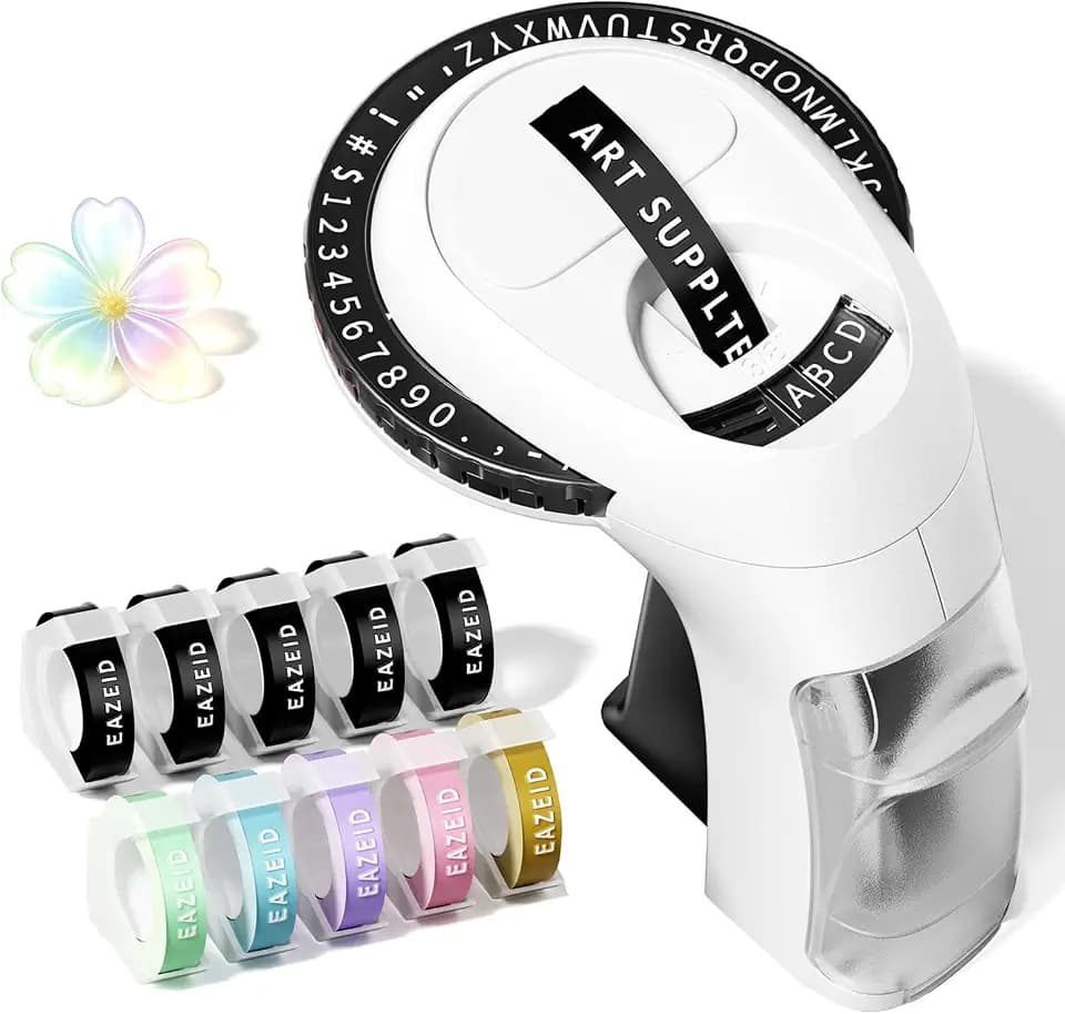 Embossing Label Maker, Vintage Embossed Labeler with 10Roll Color 3D Tapes