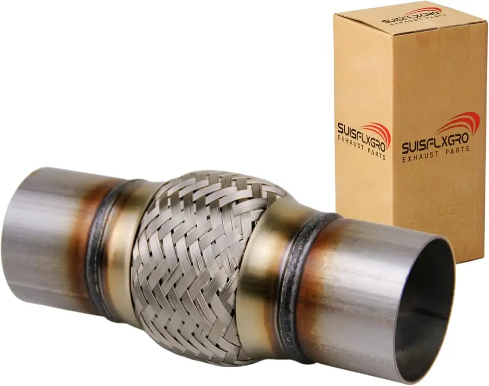 Exhaust Flex Pipe Universal Type 100% Stainless Steel For Heavy Duty and Cars (1 PC, 2.5X4X8)