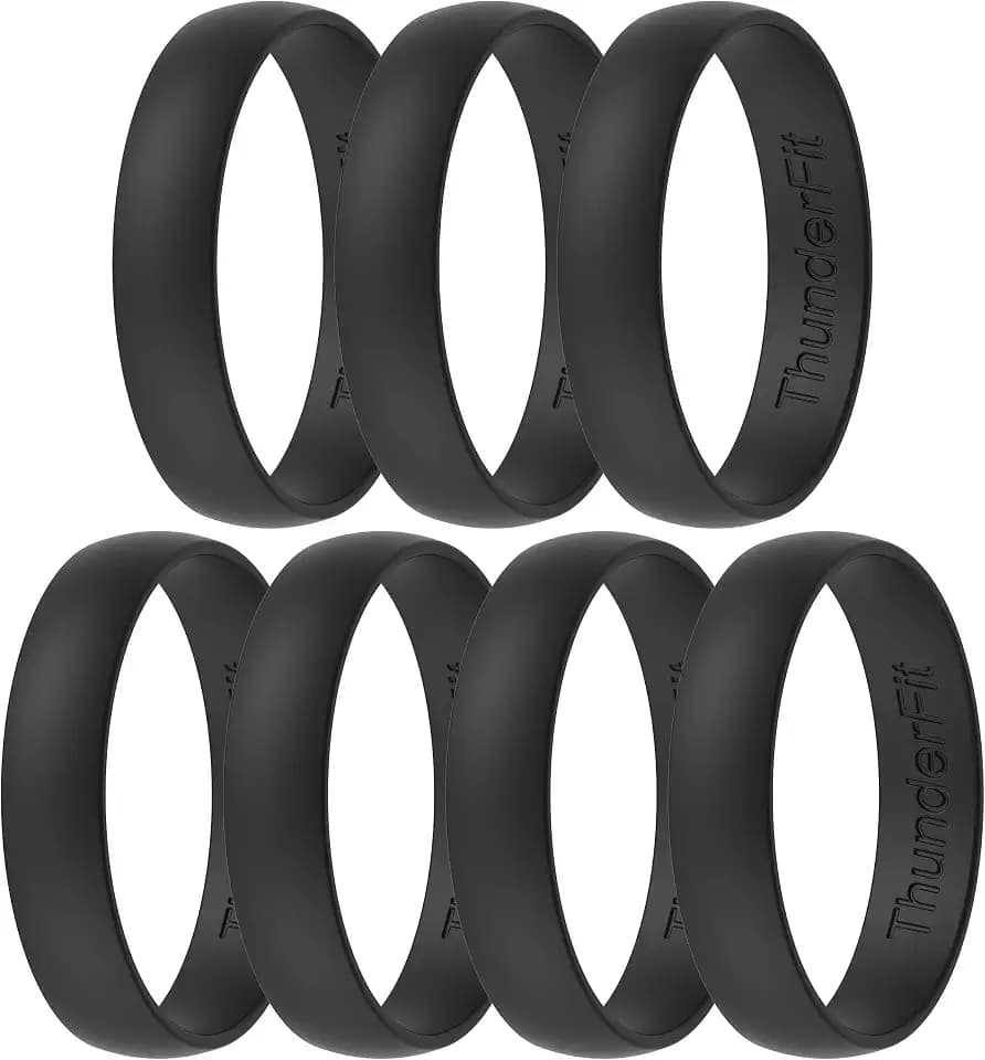 ThunderFit Unisex Silicone Wedding Rings, Rubber Engagement Bands