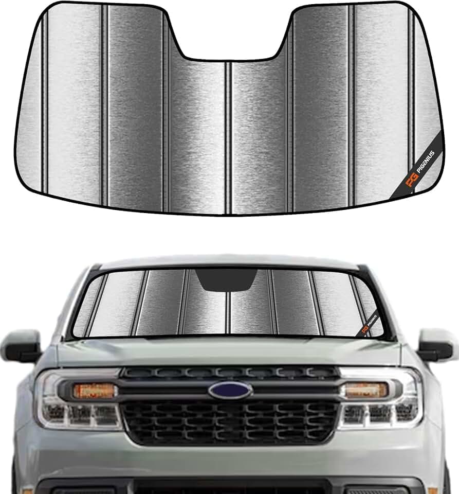 Pigenius Windshield Sunshade for Ford Maverick 2022-2026 Front Window Sun Shade - Metallic