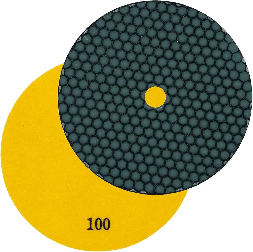 Profi Diamant-Schleifpad für Trockenschliff 125mm Körnung 100 Klettaufnahme für Naturstein Kunststein Granit Marmor Glas Keramik Fliesen
