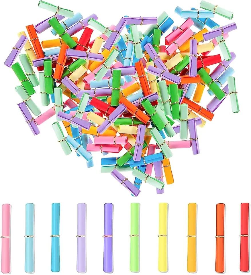 Lose Tombola, 150 Stück Bunt Gemischt Tombola Lose, Lose zum Selber Beschriften, Bunte Kleine Zettel Beschriften, Leer Tombola Lose, für Kindergeburtstag, Jubiläum, Valentinstag