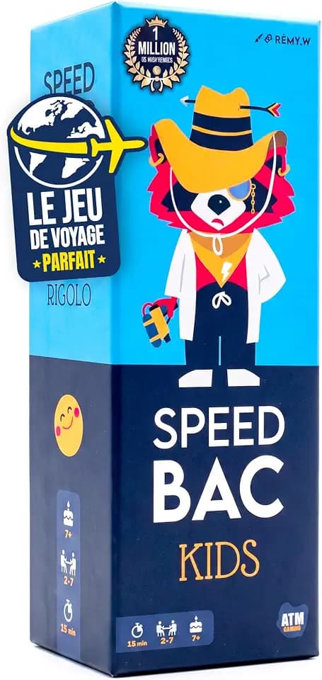 Speedbac Kids - Jeu de société Enfants - Parfait Pour Mettre l'ambiance en Famille - 2 à 7 Joueurs - Grand Prix du Jouet 2024 - A Partir de 7 Ans