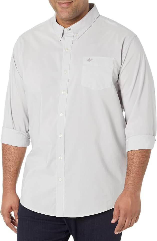 Dockers Men's Classic Fit Long Sleeve Signature Comfort Flex Shirt (Standard and Big & Tall)