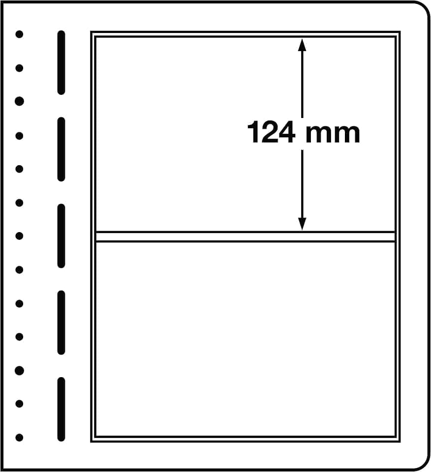 Leuchtturm Blankoblätter für Sammelalben, 2er Einteilung, 190 x 124 mm, 10er Pack