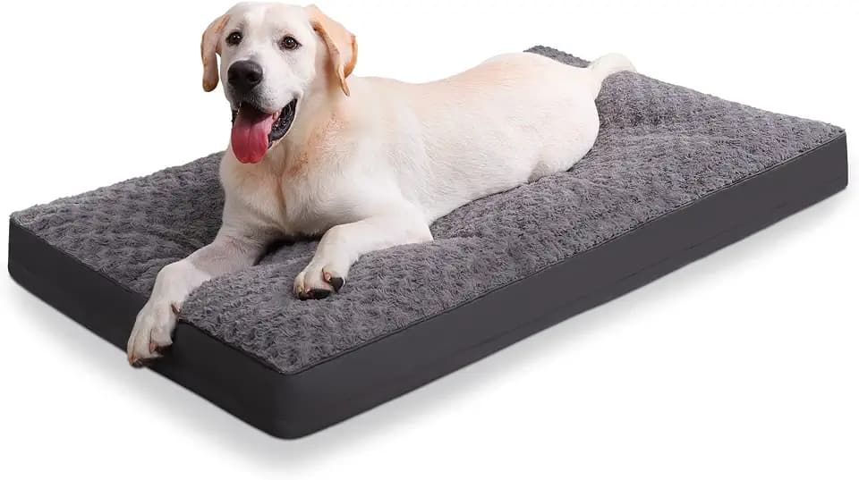 KSIIA Washable Dog Bed for Crate Waterproof for Medium Dogs,41x27 Inch,Gray