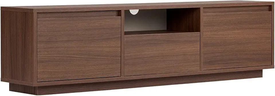 Stilvoller TV-Ständer, Mailänder Nussbaum, 160 x 42 x 30 cm | 100% melaminbeschichtete Spanplatte, 18 mm stark | Modernes Design
