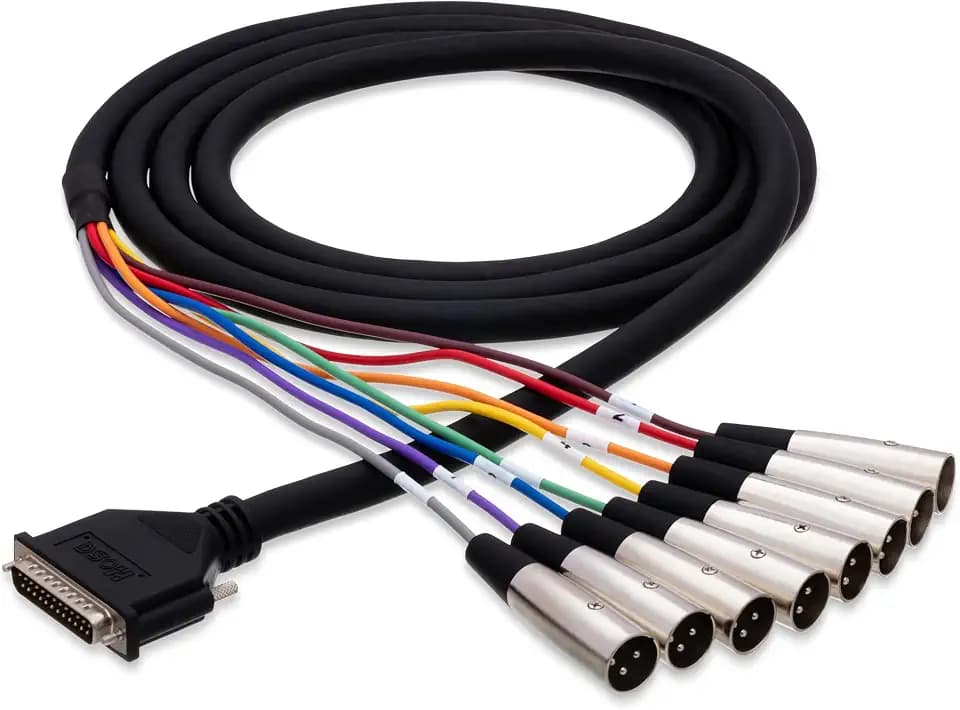 Hosa DTF-805 8-channel DB25 to XLR Female Snake - 16.5 foot