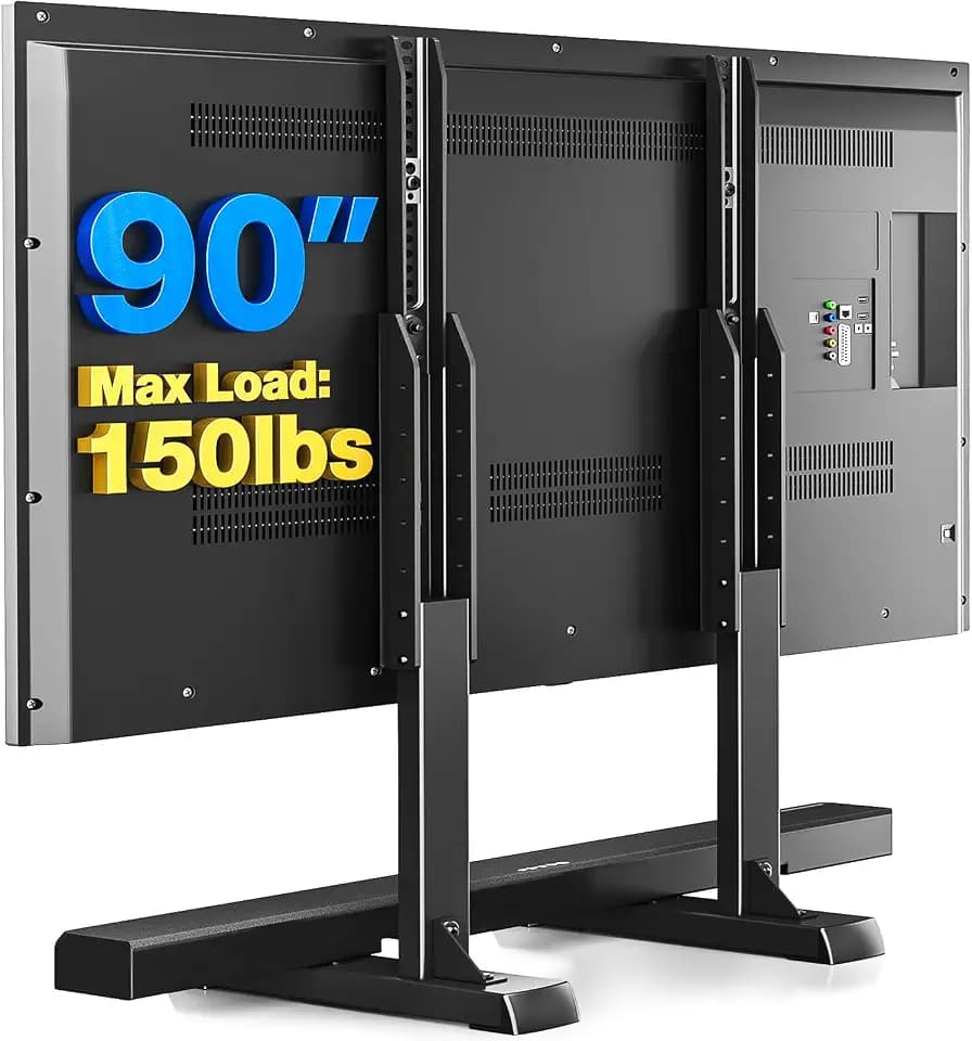 Rfiver Table Top TV Stand with Height Adjustable TV Legs for 37-90 Inch TVs