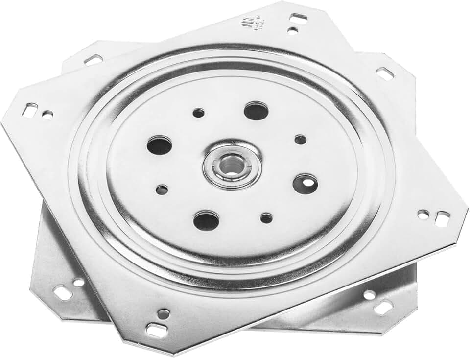 Gedotec Drehbeschlag 360° Drehteller zum Schrauben | Stahl verzinkt | Druck-Kugellager 150 kg | Schwerlast-Drehplatte 155 x 155 x 10,5 mm | 1 Stück - Drehplatte für Tischplatten - Küche - Möbel UVM.