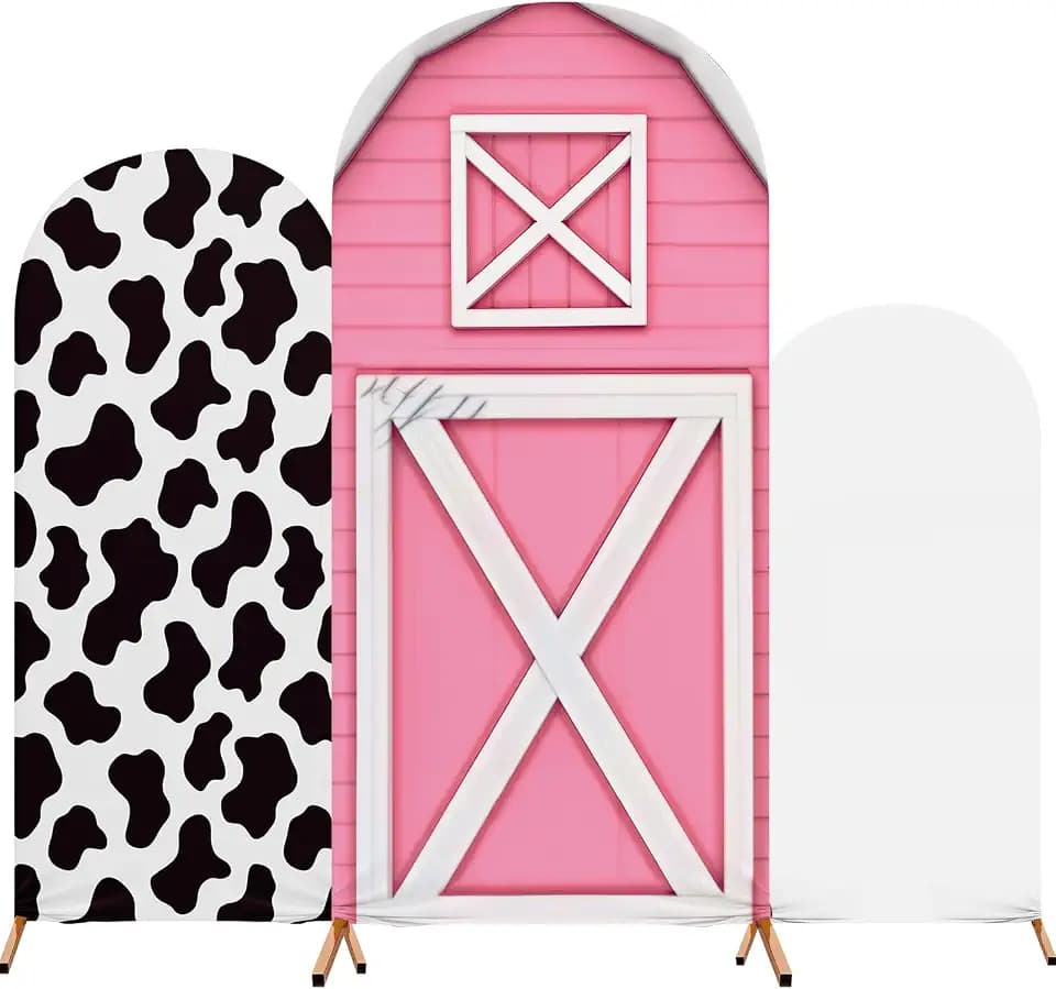3 Pcs Cartton Arch Backdrop Covers Spandex Cloud, Pink, Cloud