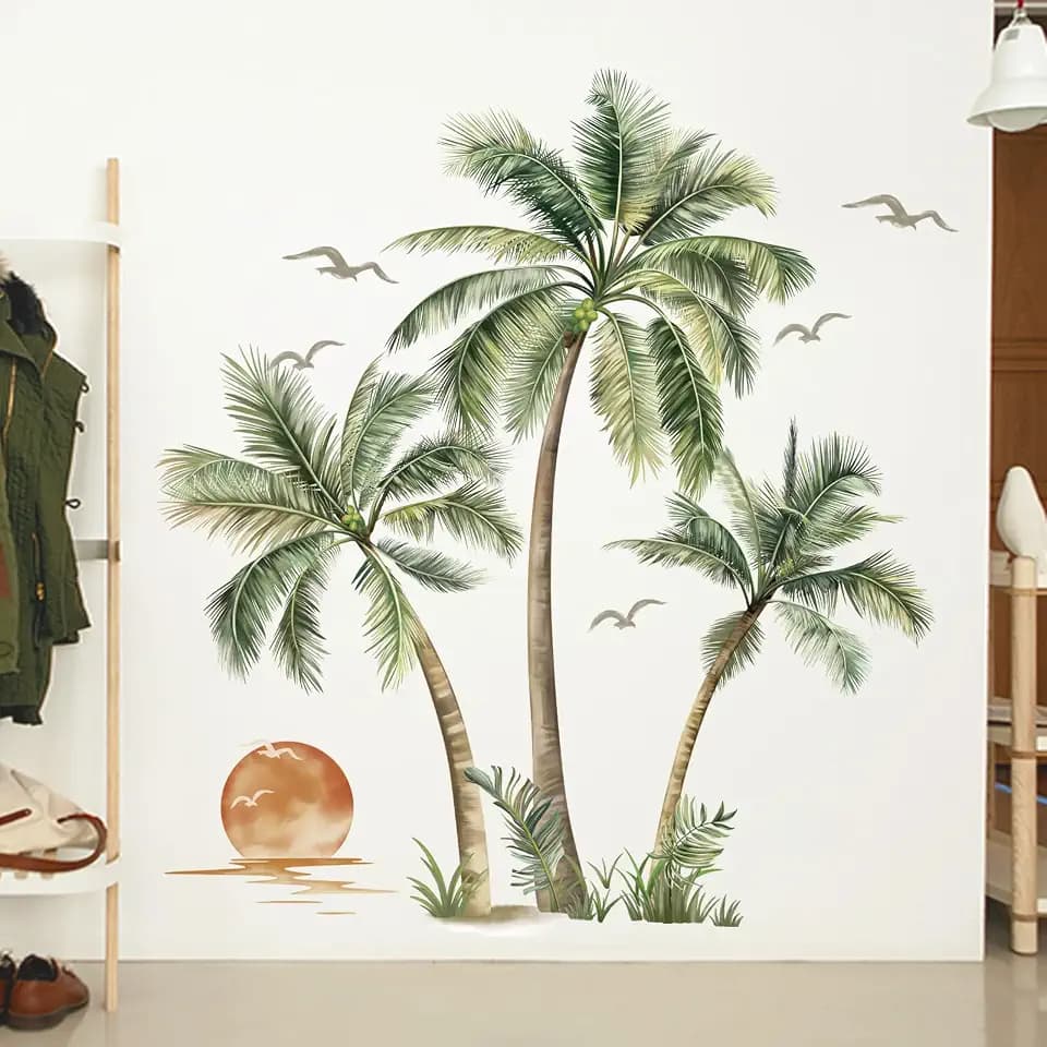 decalmile Wandsticker Boho Palme Blätter Wandtattoo Baum Tropischer(XL)