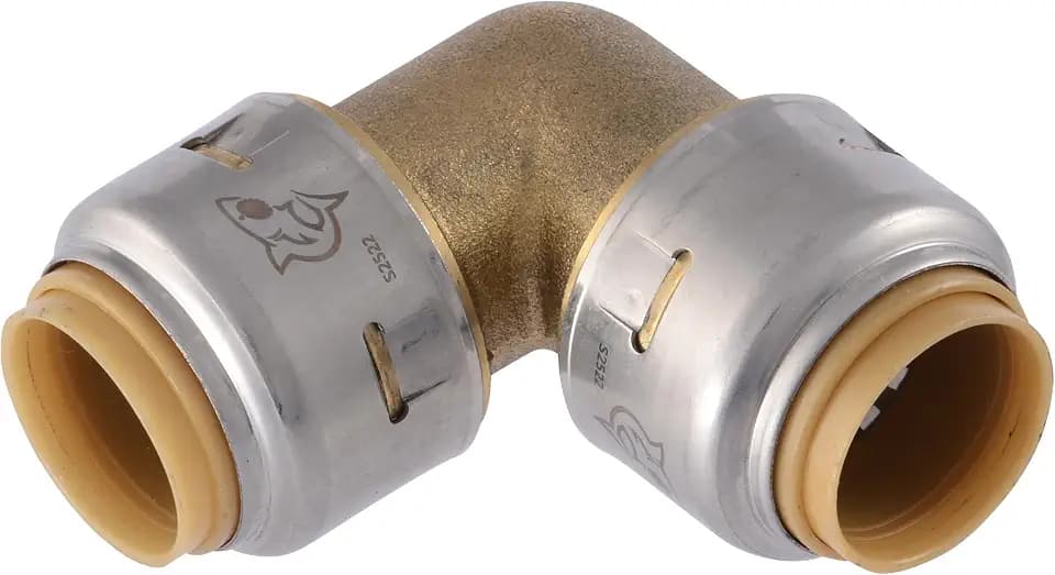 SharkBite Max 1/2 x 1/2 in PTC 90-Degree Elbow, Push-to-Connect Brass Plumbing Fitting, UR248A