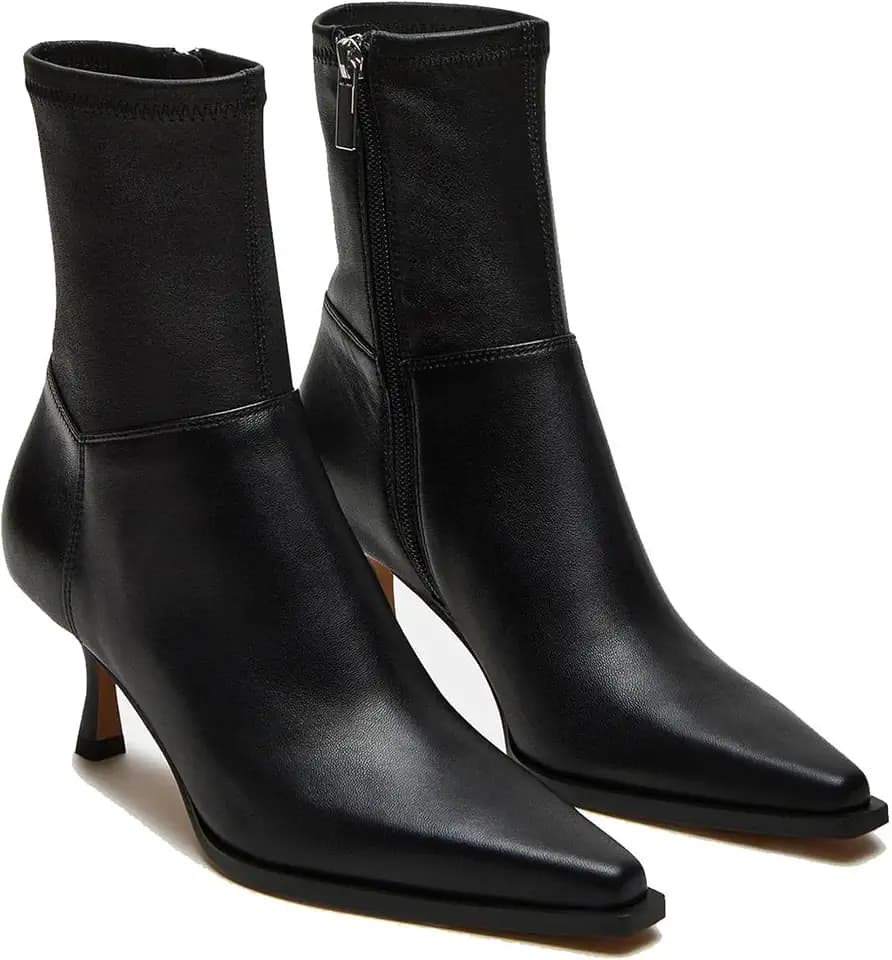 Goiphrri Womens Ankle Boots Kitten Heel Booties Pointed Toe Short Boots