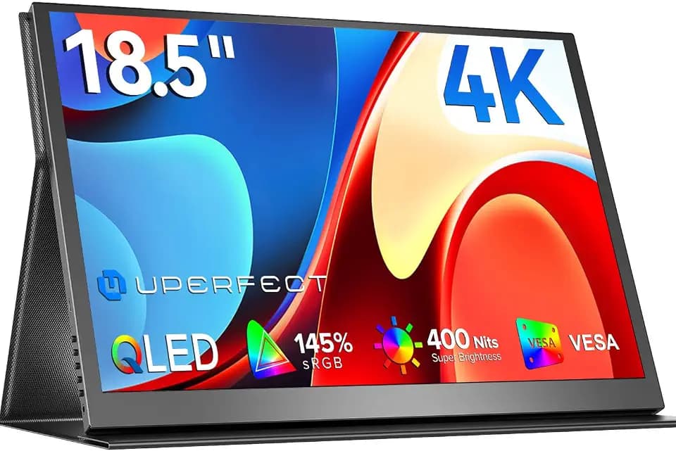 UPERFECT 18.5" 4K Portable Monitor, 145% sRGB QLED Display