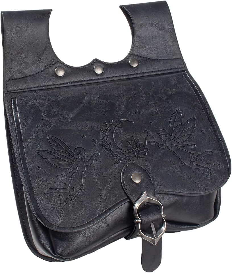 Vintage Medieval Fairy Moon Waist Bag Retro Leather Elf Cosplay Belt Pouch Renaissance LARP Renaissance Festival Costume
