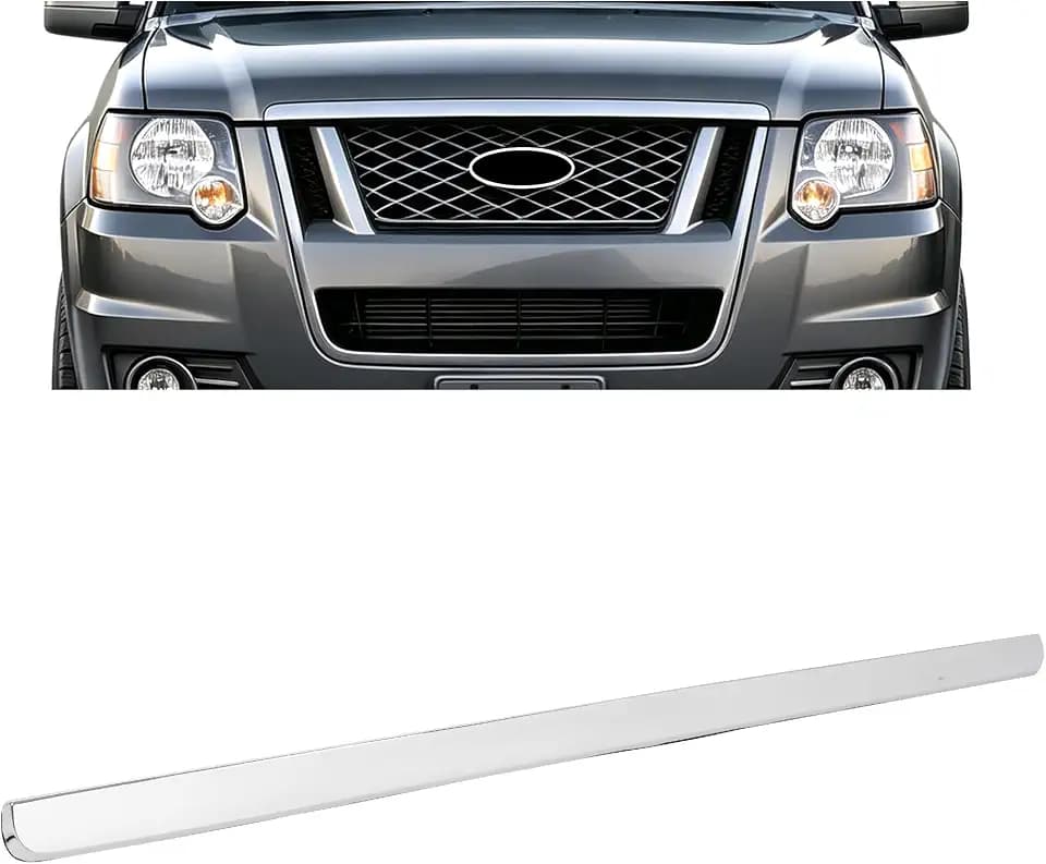 ALMULOO Upper Grill Hood Molding Compatible with 2006-2010 Ford Explorer