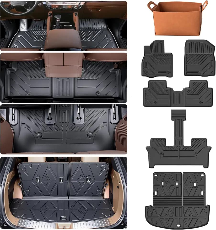 Floor Mats & Cargo Liner for Kia Telluride (Floor Mats+2-in-1 Cargo Mat)