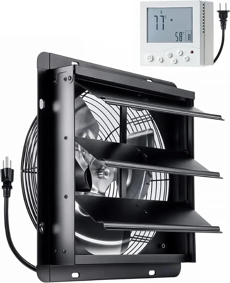 InoKraft 12 in Shutter Exhaust Fan, 1500 CFM Attic Fan, Wireless Control