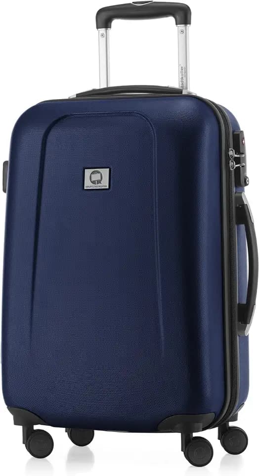 Hauptstadtkoffer - Wedding - Handgepäck Koffer Kabinen Hartschalen-Koffer Trolley Rollkoffer Reisekoffer, TSA, Doppelrollen 55 cm, 42 Liter, Dunkelblau