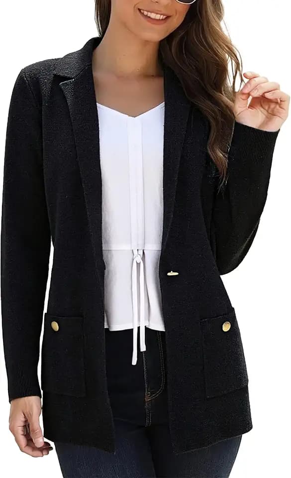 Women Sweater Blazers Business Casual Long Sleeve Work Cardigan