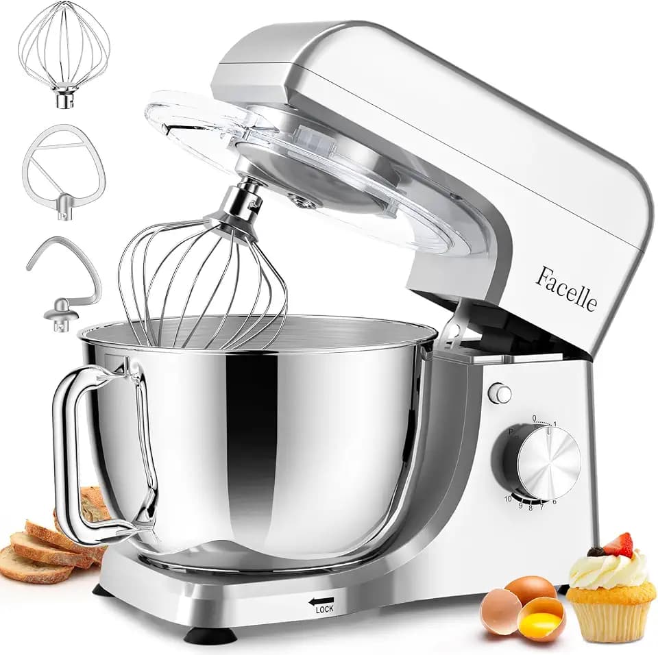 Küchenmaschine 1500W, 5,5L Knetmaschine mit 10 Geschwindigkeitsstufen