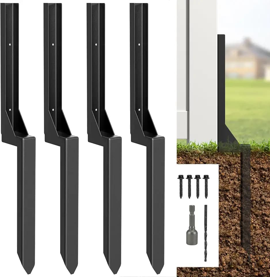 4 Pack Fence Post Repair Kit 1/8" Thickened Anchor Spike for 4x4/6x6