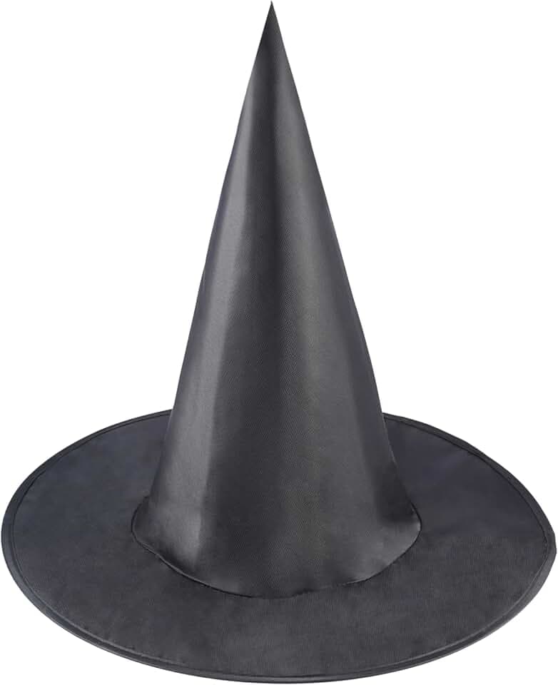 4E's Novelty Black Witch Hat - Witches Hat for Women & Kids Costume Accessories & Hanging Halloween Decorations, Wizard Costume Adult