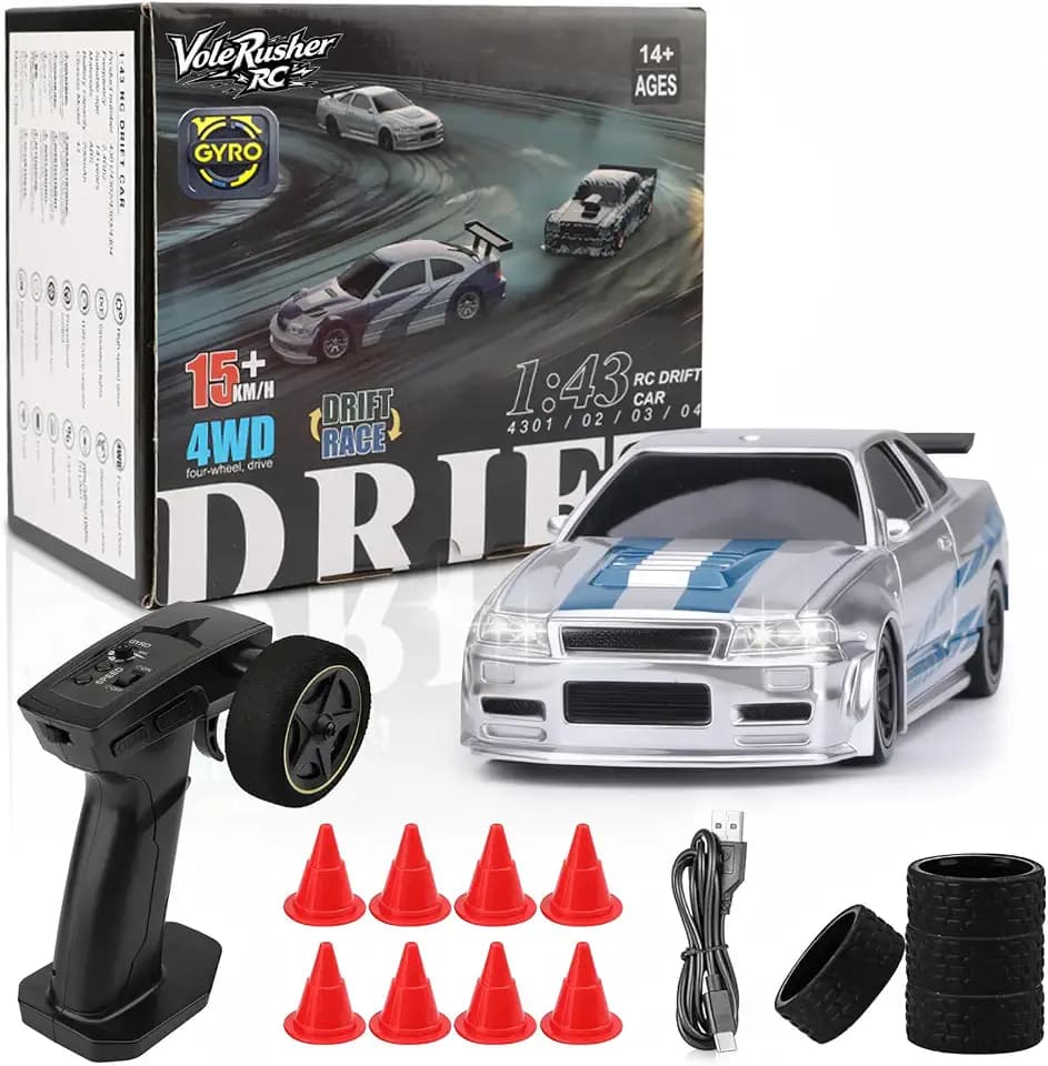 [2026 Upgrade 1/43 Mini RC Drift Car with Gyroscope, 4WD RTR