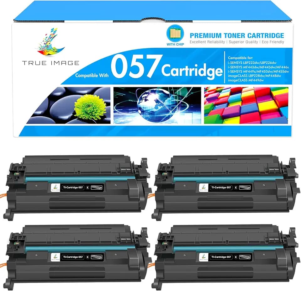 057 Toner Cartridge for Canon 057H MF455dw MF445dw Black High Yield 4 Pack