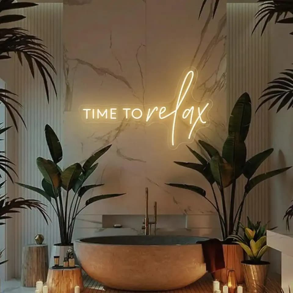 Zeit zum Entspannen: Warmweiße LED-Neonlichter für Hochzeiten, Veranstaltungen, Wanddekoration, Partys, Salons, Bars, Geschäftslogos, Schönheitssalons, Massagesalons und gehobene Restaurants.