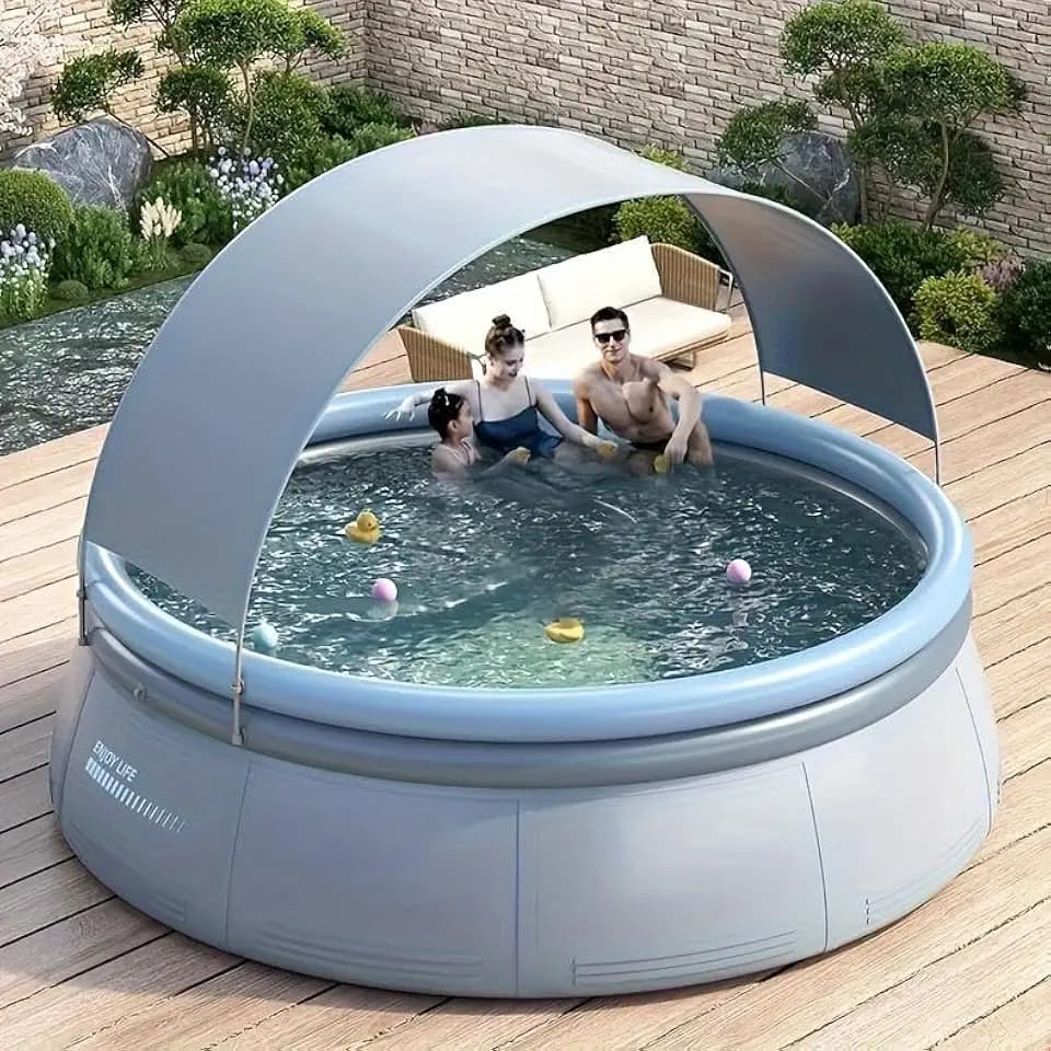 12FT Inflatable Swimming Pool, 1700-Gallon Above Ground Family Pool