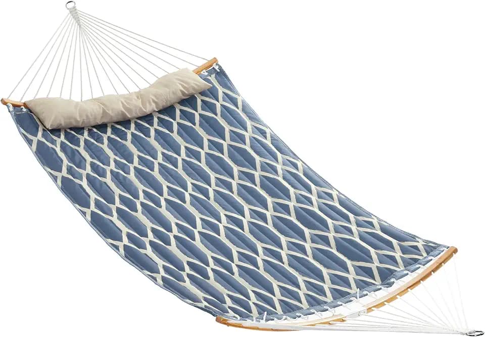 SONGMICS Quilted Double Hammock with Padded Pillow, 78.7 x 55.1 Inches