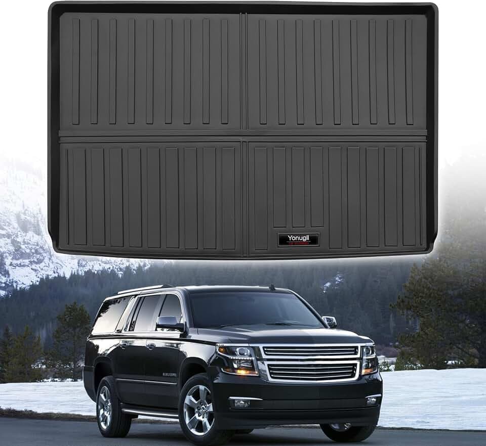 Custom for 2015-2020 Chevy Suburban/GMC Yukon XL/Cadillac Escalade ESV Cargo Mats Trunk Liner All Weather TPE Protection Mat Accessories (Only for 15-20 Suburban/Yukon XL/Escalade ESV)
