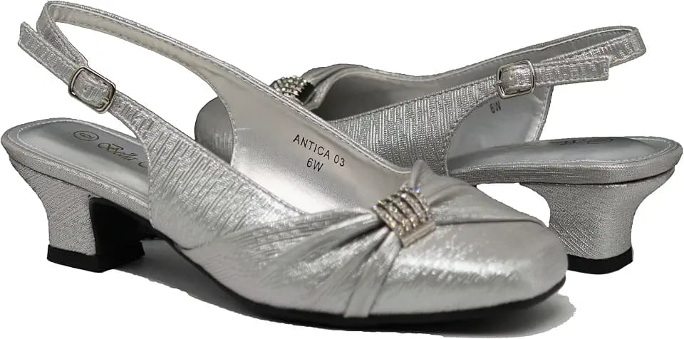 Enzo Romeo Antica02 Women's Wide Width Sling Back Low Heeled Pumps Sandals Shoes