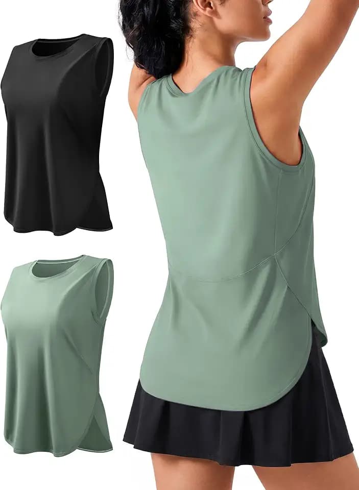 JOYSPELS Ice Silk Workout Tank Top Loose Fit Yoga Shirts UPF 50+