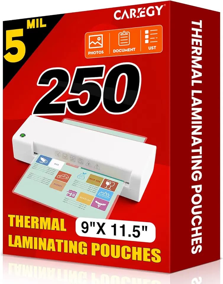 CAREGY Thermal Laminating Pouches,250 Pack Laminating Sheets