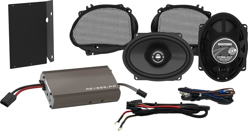 Hogtunes 225 RG57 KIT-XL with 225 Watts RMS Amplifier & XL Series 5"x7" Front Speakers (2 Pack), Fits 1998-2013 Harley-Davidson Road Glide Models