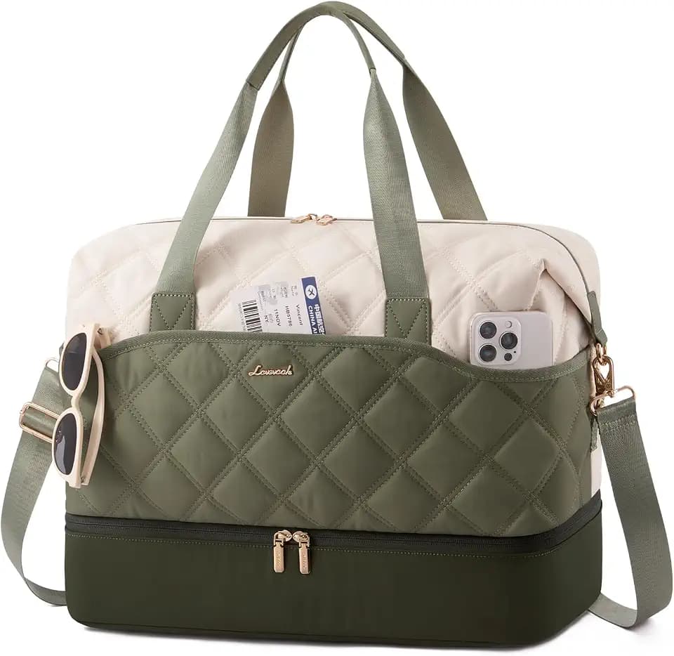 LOVEVOOK Weekender Bags for Women with Shoe Compartment, Lightweight Travel Duffle Bag with Wet Pocket, Hospital Overnight Bags for Women Labor Delivery, Personal Item Carry On Bag for Gym, Sport