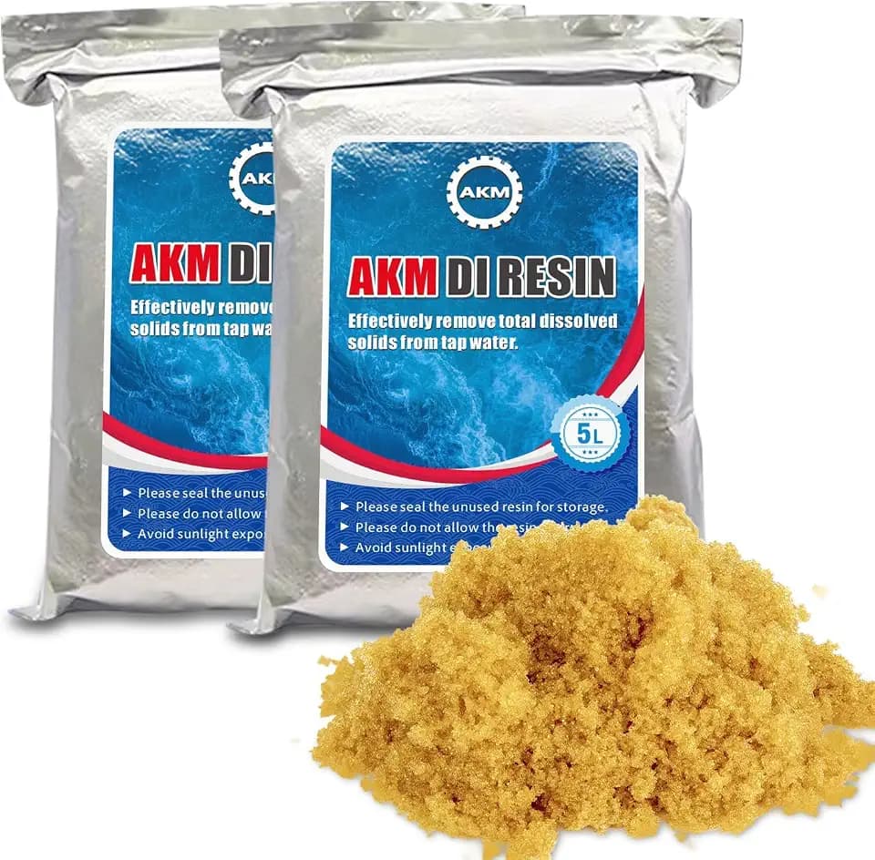 AKM Mixed Bed Deionized Di Resin Filter Fill, Use for Spotless Car Wash System Filter Change, 10 Liters, 0.35Cu.Ft (5 Liters x 2)