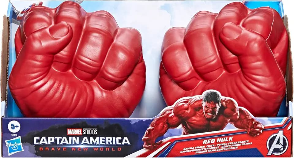 Marvel Avengers Captain America: Brave New World Red Hulk Gamma-Schmetterfäuste, Spielzeugfäuste für Kinder ab 5 Jahren, interaktives Spielzeug als Teil deines Kostüms