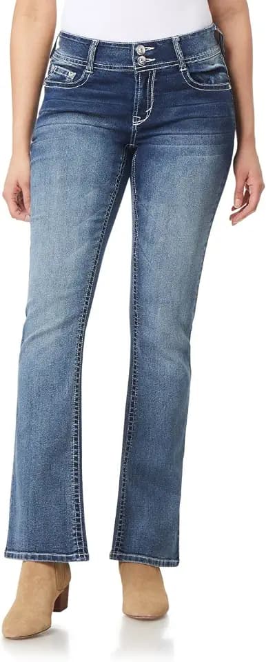 WallFlower Women's Bling Bootcut Jeans, Luscious Curvy Fit
