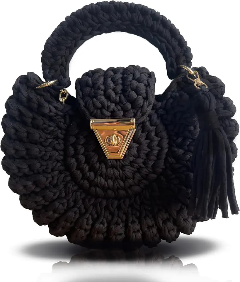 Evening Clutch Bag for Women, Handmade Crochet Wedding Party Purse, Small Flap Formal Crossbody Handbag Evening Clutch