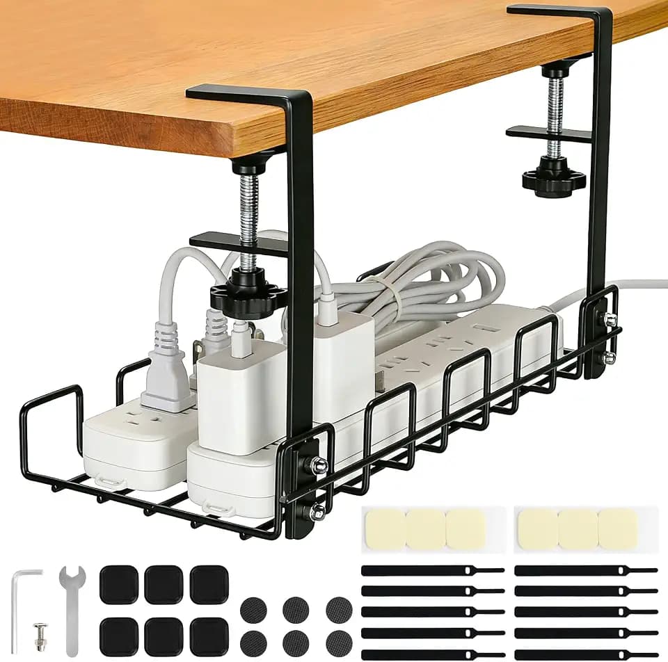 VINATO Kabelmanagement Schreibtisch Metall, Kabelkanal ohne Bohren 1-6 cm