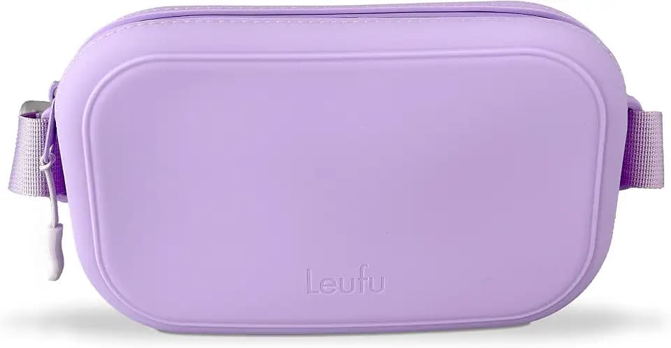 Leufu Silicone Crossbody Bag for Women & Men – Premium Soft-Touch Belt Bag, Adjustable Sling & Shoulder Strap (32-50"), Water-Resistant & Easy to Clean (Soft Lilac)