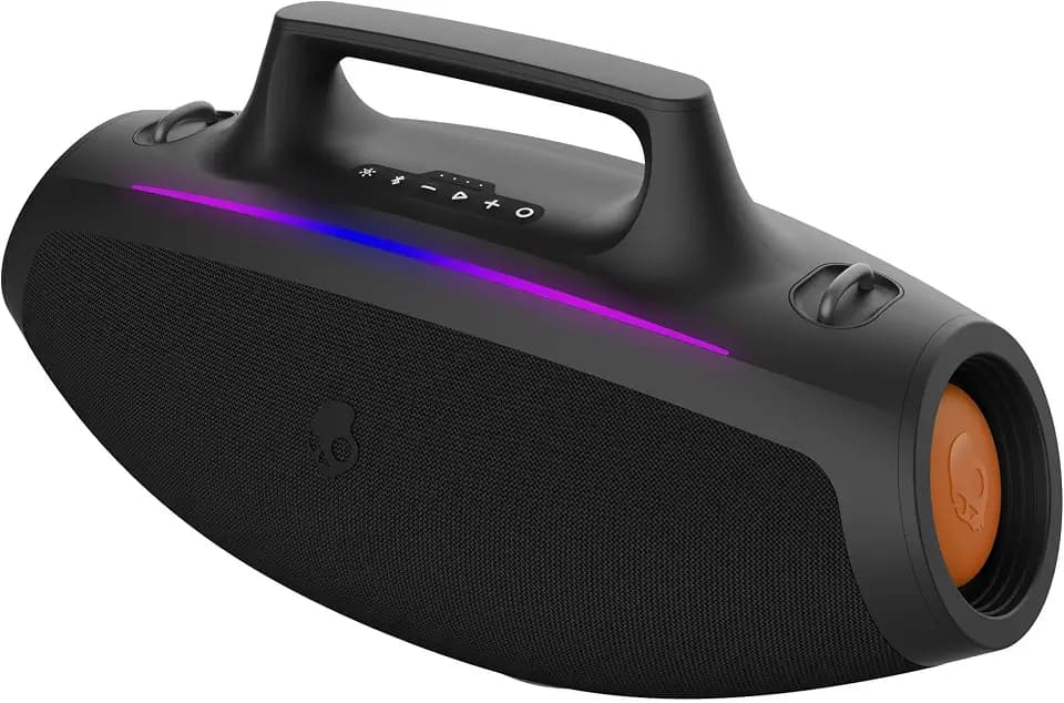 Skullcandy Barrel XT Bluetooth Boombox Party Speaker, Water-Resistant Portable Speaker, LED Lightshow Mode, 12 Hour Battery, Multi-Link