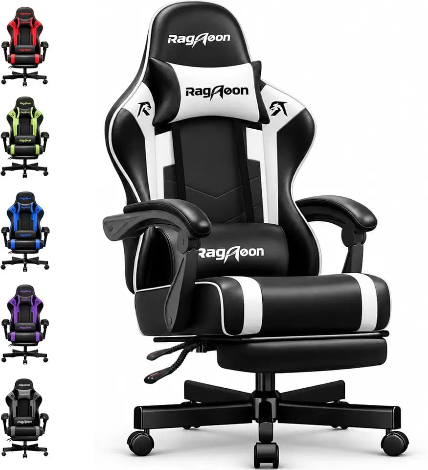 Gaming Chair for Adults, Upgraded Ergonomic Gamer Chair, Game Room, Black
